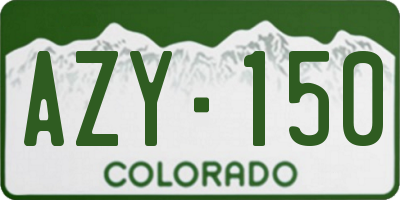 CO license plate AZY150