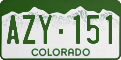 CO license plate AZY151