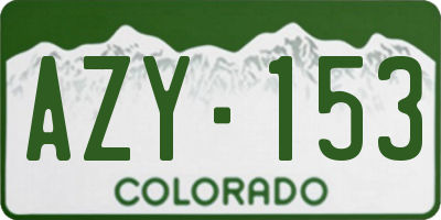 CO license plate AZY153