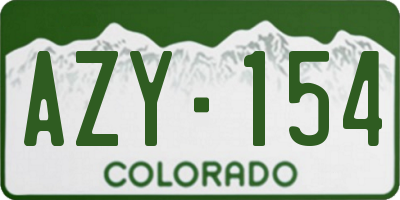 CO license plate AZY154