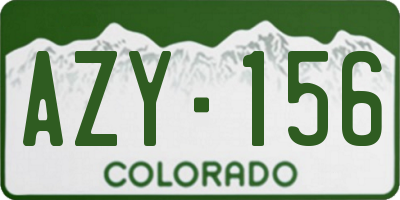 CO license plate AZY156