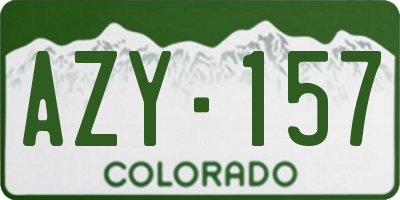 CO license plate AZY157