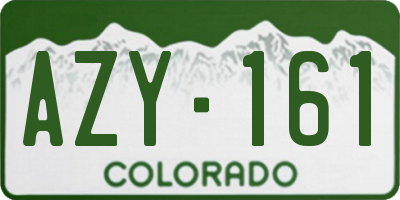 CO license plate AZY161