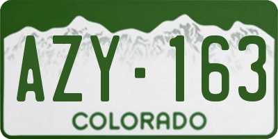 CO license plate AZY163