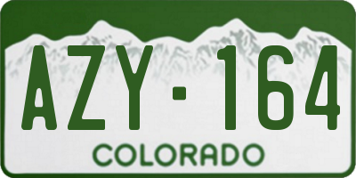 CO license plate AZY164