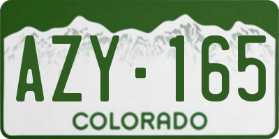 CO license plate AZY165