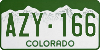 CO license plate AZY166