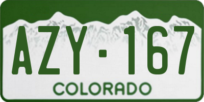 CO license plate AZY167