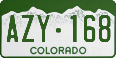 CO license plate AZY168