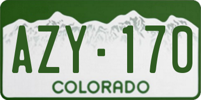 CO license plate AZY170