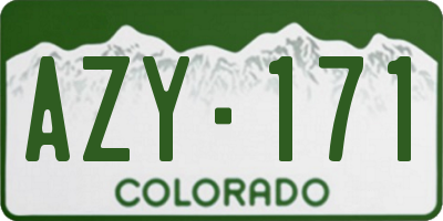 CO license plate AZY171