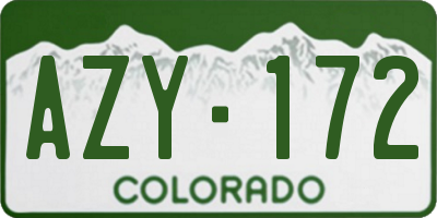 CO license plate AZY172