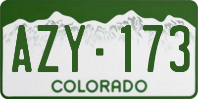 CO license plate AZY173