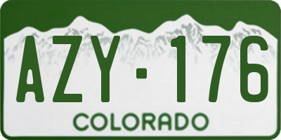 CO license plate AZY176