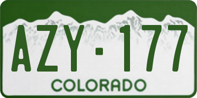 CO license plate AZY177