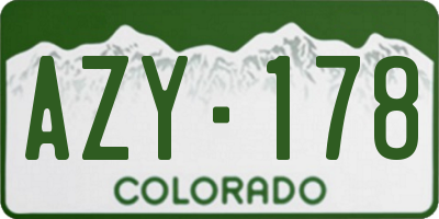 CO license plate AZY178