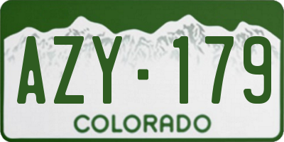 CO license plate AZY179