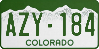 CO license plate AZY184