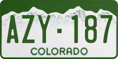 CO license plate AZY187