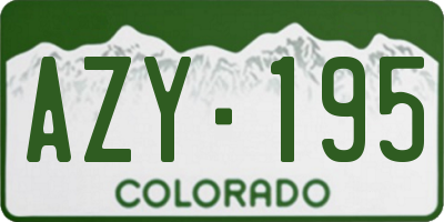 CO license plate AZY195