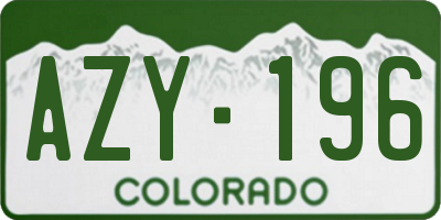 CO license plate AZY196