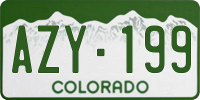 CO license plate AZY199