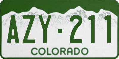 CO license plate AZY211