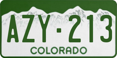 CO license plate AZY213