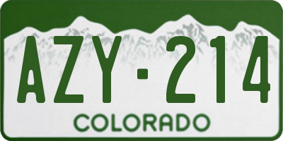 CO license plate AZY214