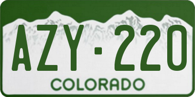 CO license plate AZY220