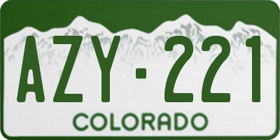 CO license plate AZY221