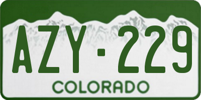 CO license plate AZY229