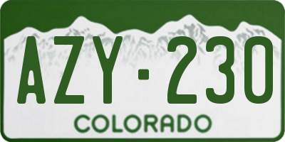 CO license plate AZY230