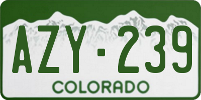 CO license plate AZY239