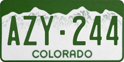 CO license plate AZY244