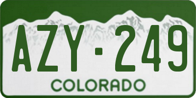 CO license plate AZY249