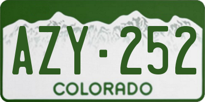 CO license plate AZY252