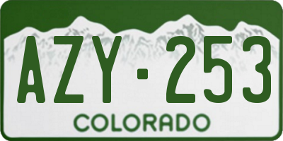 CO license plate AZY253