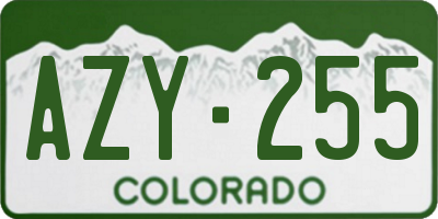 CO license plate AZY255