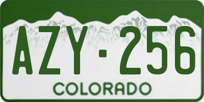 CO license plate AZY256