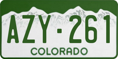 CO license plate AZY261