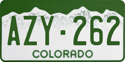 CO license plate AZY262