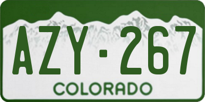 CO license plate AZY267