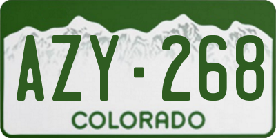 CO license plate AZY268