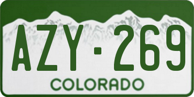 CO license plate AZY269