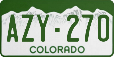 CO license plate AZY270