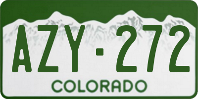 CO license plate AZY272