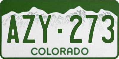 CO license plate AZY273