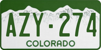 CO license plate AZY274