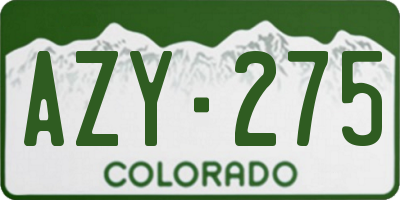 CO license plate AZY275